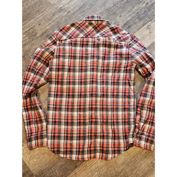 Splendid Mills flannel button down shirt heavy thick red medium lined medium - Picture 8 of 9